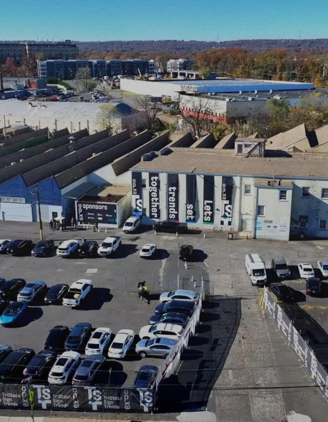 Aerial view of the TST Expo venue in Bloomfield, NJ